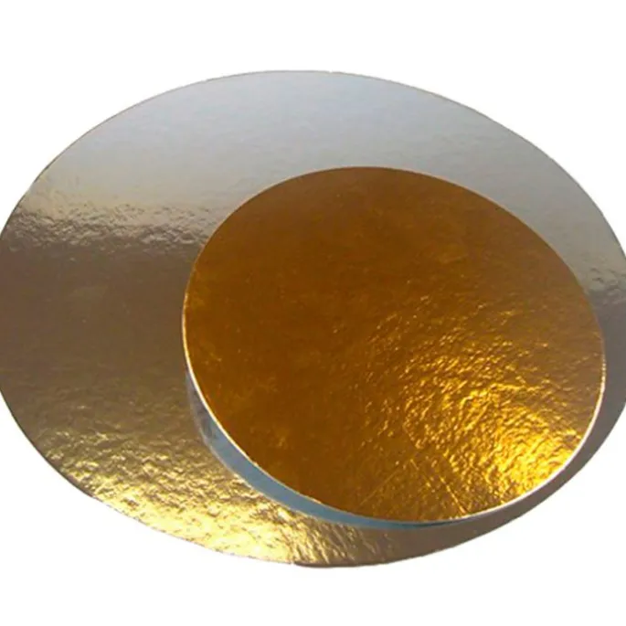 Platos redondos para tarta dorado y plateado 40,5 cm (3)