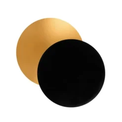 Platos redondos para tarta negros y dorados 15 cm (3)