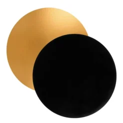 Platos redondos para tarta negros y dorados 20,3 cm (3)