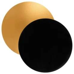 Platos redondos para tarta negros y dorados 23 cm (3)