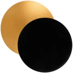 Platos redondos para tarta negros y dorados 25,3 cm (3)