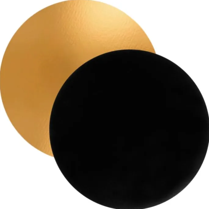 Platos redondos para tarta negros y dorados 30,3 cm (3)
