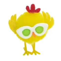 Pollito amarillo con gafas de colores 4 cm