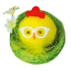 Pollito amarillo con gafas en cesta 5,5 cm