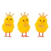 Pollito amarillo con pajarita y corona dorada 5,6 cm