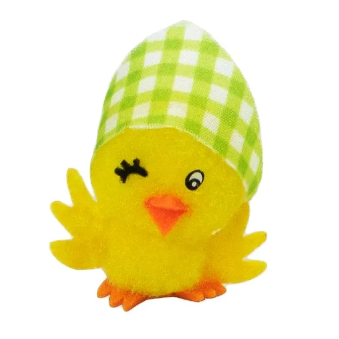 Pollito amarillo con pañuelo y guiño 4 cm