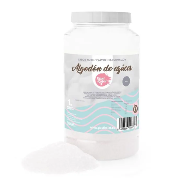 Preparado en polvo para algodón de azúcar blanco sabor nube 1 kg - Sin gluten - Pastkolor