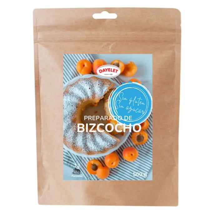 Preparado para bizcocho sin azúcar 500 g - Sin gluten - Dayelet