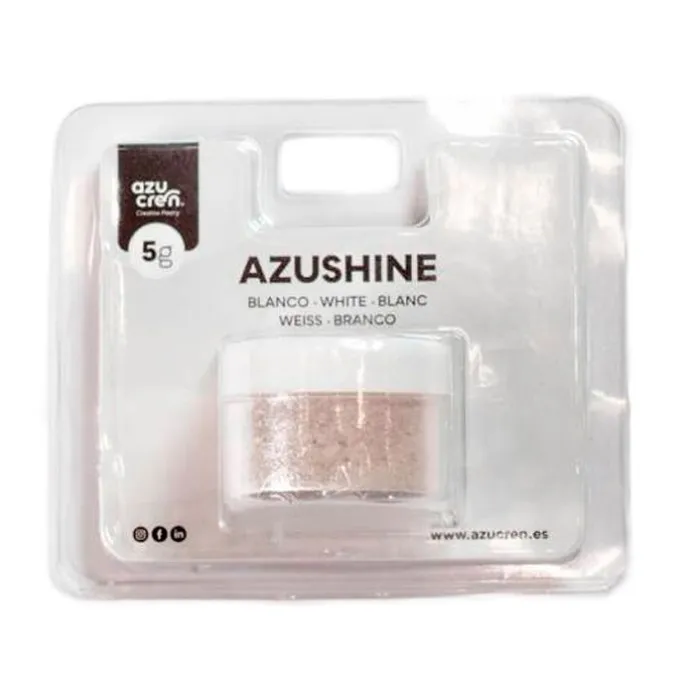 Purpurina comestible en polvo blanca Azushine 5 g - Azucren