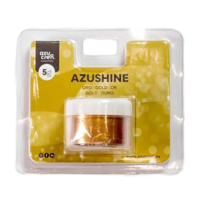 Purpurina comestible en polvo dorada Azushine 5 g - Azucren