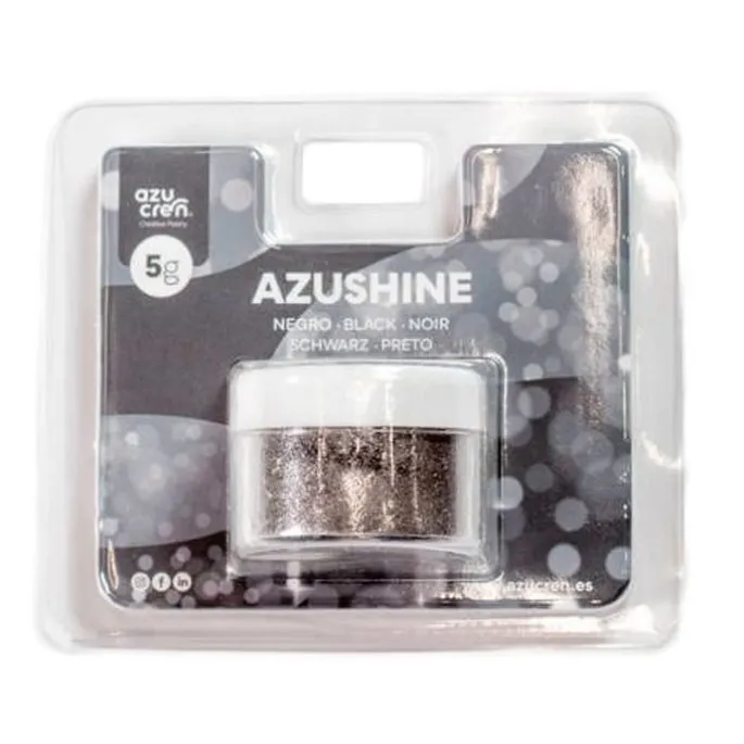 Purpurina comestible en polvo negra Azushine 5 g - Azucren