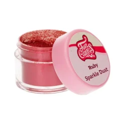 Purpurina comestible en polvo rojo rubí - Funcakes