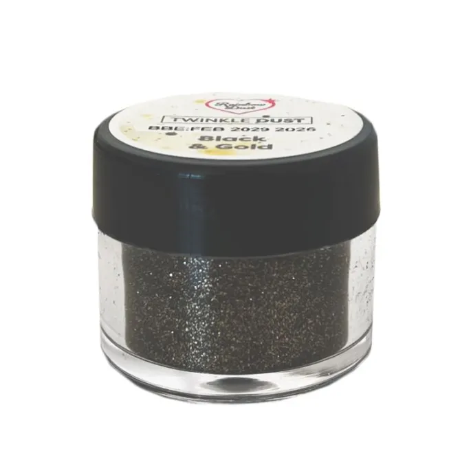 Purpurina comestible negra y dorada Twinkle Dust 5 g - Rainbow Dust