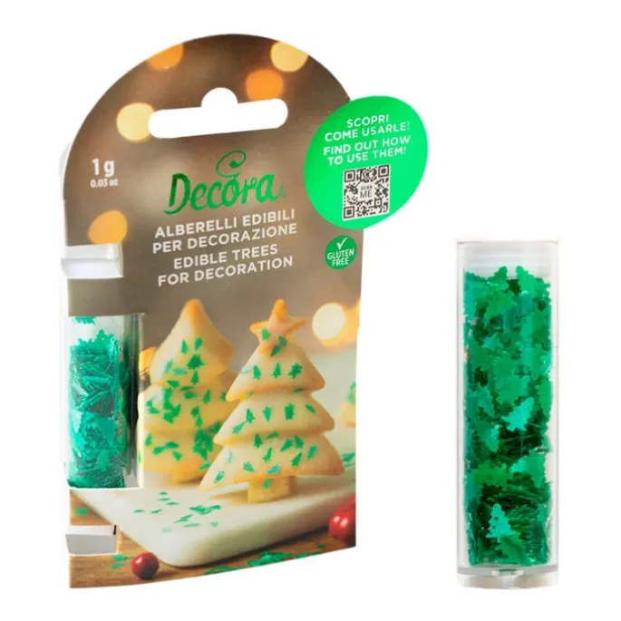 Árboles de Navidad verdes comestibles 1 g - Sin gluten - Decora
