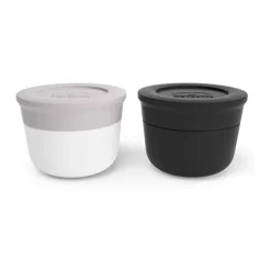 Recipientes blanco y gris y negro 40 ml (2) - Polipropileno (sin BPA) - Monbento