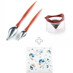 Recipiente y cucharas para decorar con salsas - Silikomart + REGALO tabla cerámica