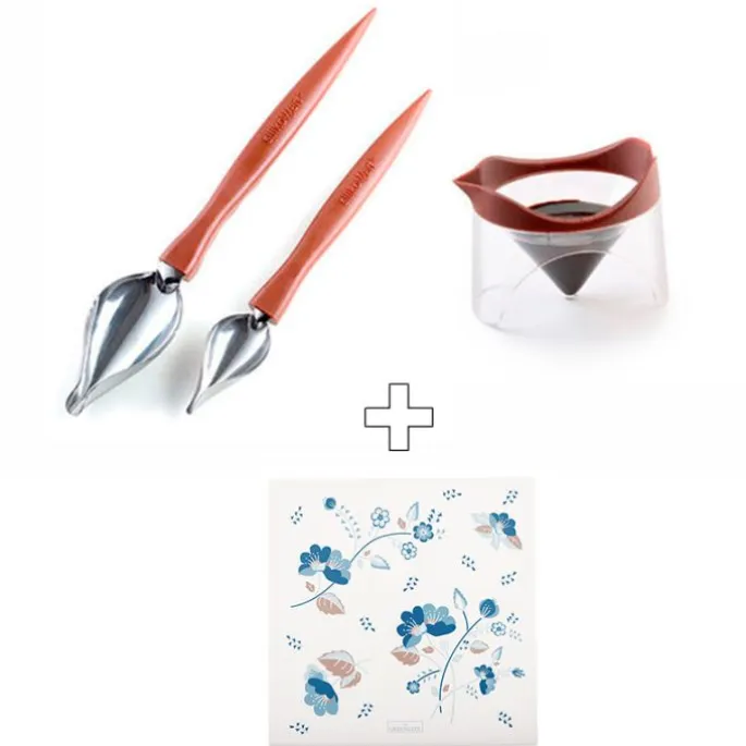 Recipiente y cucharas para decorar con salsas - Silikomart + REGALO tabla cerámica