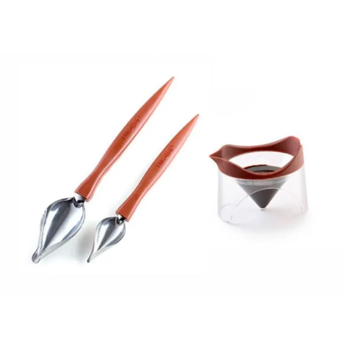 Recipiente y cucharas para decorar con salsas - Silikomart + REGALO tabla cerámica