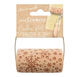 Rodillo marcador de madera copos de nieve Navidad 7 cm - ScrapCooking