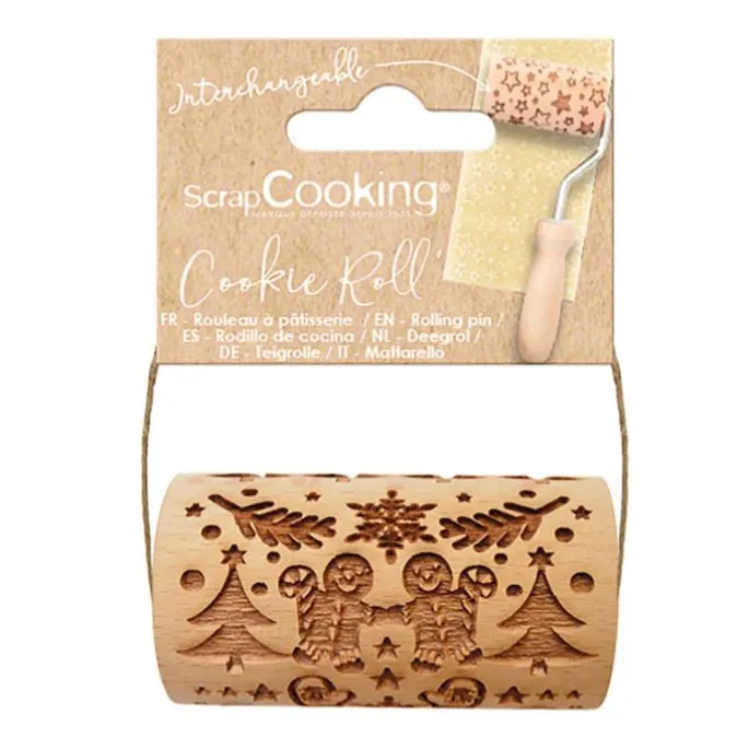 Rodillo marcador de madera Navidad 7 cm - ScrapCooking