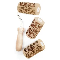 Rodillos marcadores de madera Navidad 7 cm (3) - ScrapCooking