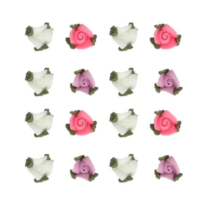 Rosas de azúcar 1 cm (16) - Sin gluten - Funcakes