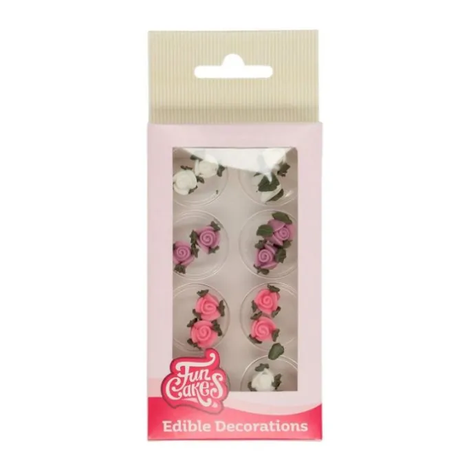 Rosas de azúcar 1 cm (16) - Sin gluten - Funcakes