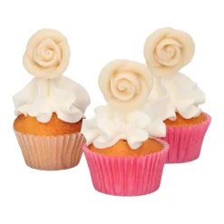 Rosas de mazapán blancas 2,5 cm (6) - Funcakes