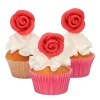 Rosas de mazapán rojas 2,5 cm (6) - Funcakes