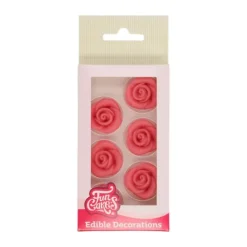 Rosas de mazapán rosas 2,5 cm (6) - Funcakes