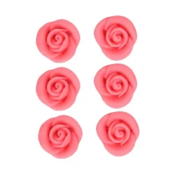 Rosas de mazapán rosas 2,5 cm (6) - Funcakes