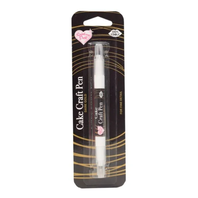Rotulador comestible doble punta dorado oscuro Cake Craft Pen - Rainbow Dust