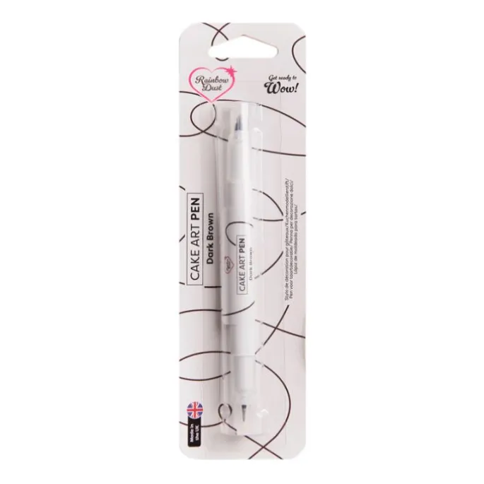 Rotulador comestible doble punta Cake Art Pen marrón oscuro - Rainbow Dust