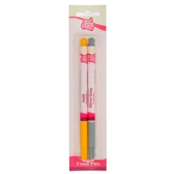 Rotuladores comestibles amarillo dorado y gris plata (2) - Funcakes