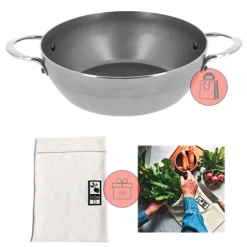 Sartén alta con asas 28 cm - Hierro mineral B - De Buyer + REGALO bolsa conservación