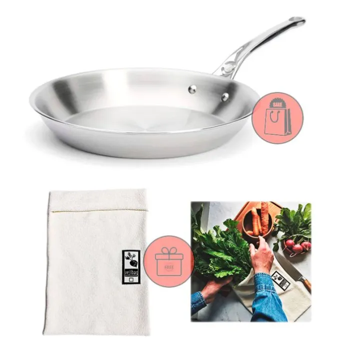 Sartén con mango Affinity 28 cm - Acero inoxidable - De Buyer + REGALO bolsa conservación
