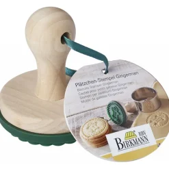 Sello de silicona con mango para galletas Muñeco de jengibre 7 cm - Birkmann