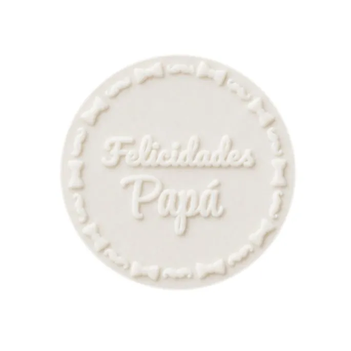 Sello para galletas Felicidades Papá - Metacrilato grabado