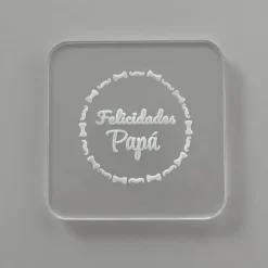 Sello para galletas Felicidades Papá - Metacrilato grabado