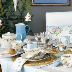 Servilleta de algodón con encaje Laura Christmas White 40 cm - GreenGate