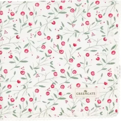 Servilleta de algodón con encaje Maise White 40 cm - GreenGate