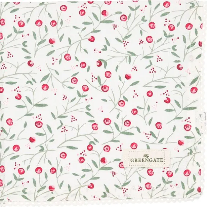Servilleta de algodón con encaje Maise White 40 cm - GreenGate
