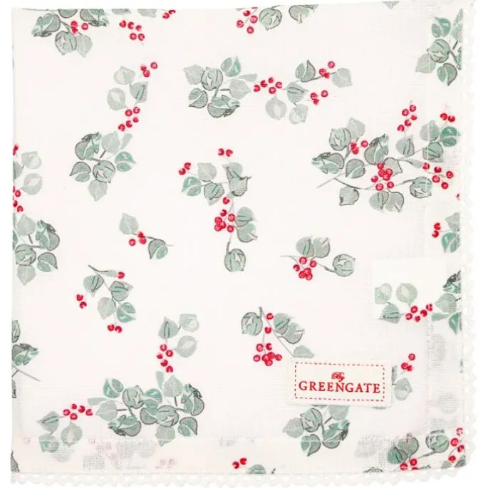 Servilleta de algodón con encaje Scarlett White 40 cm - GreenGate