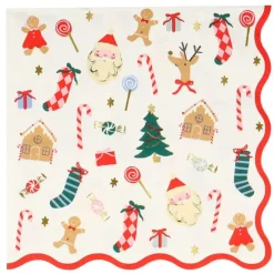 Servilletas de papel con ondas Jolly Navidad (16) - Meri Meri