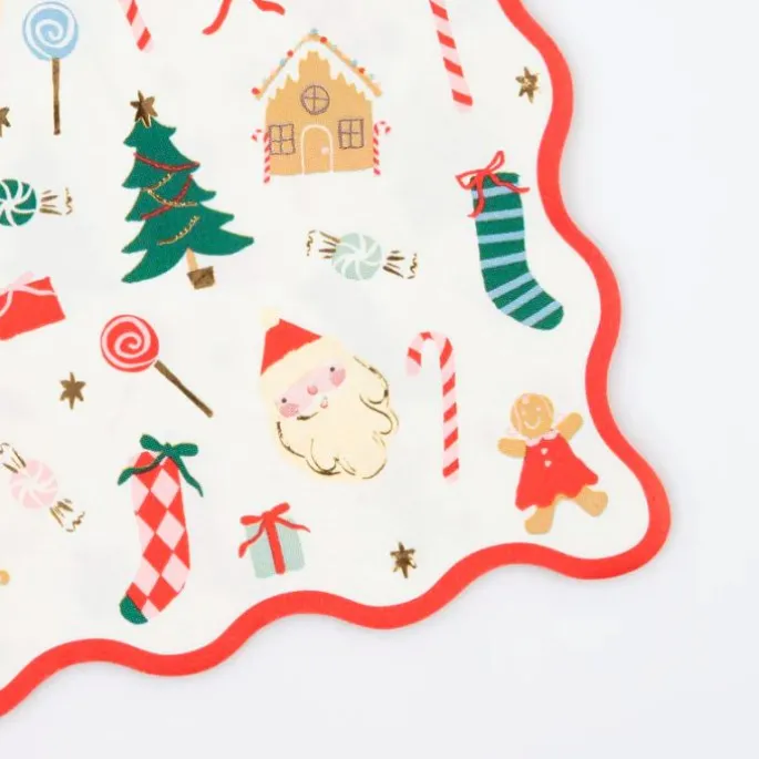 Servilletas de papel con ondas Jolly Navidad (16) - Meri Meri