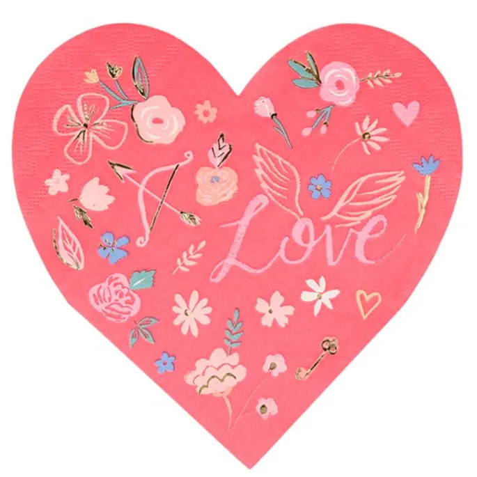 Servilletas de papel corazón Love (16) - Meri Meri