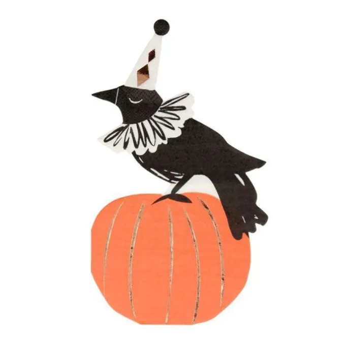Servilletas de papel cuervo y calabaza Halloween (16) - Meri Meri