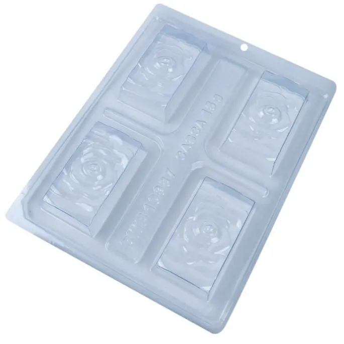Set de moldes para chocolate 4 tabletas rosa