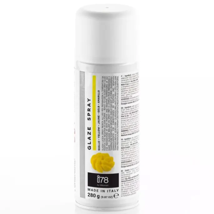 Spray abrillantador comestible (barniz) amarillo 280 g - Sin gluten - Silikomart
