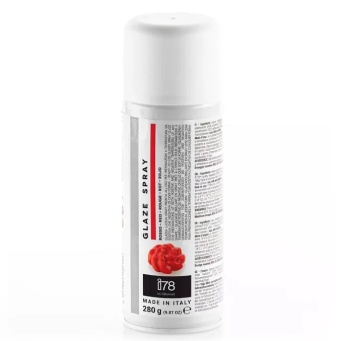 Spray abrillantador comestible (barniz) rojo 280 g - Sin gluten - Silikomart